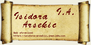 Isidora Arsekić vizit kartica